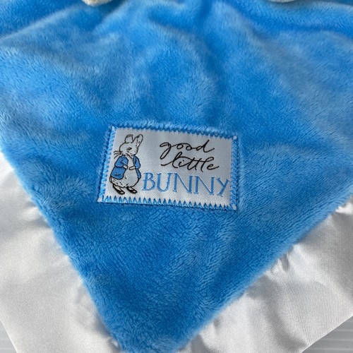Peter Rabbit Comforter Babies Security Blanket Soft Baby Toy Blue Silky Edge - Picture 2 of 11