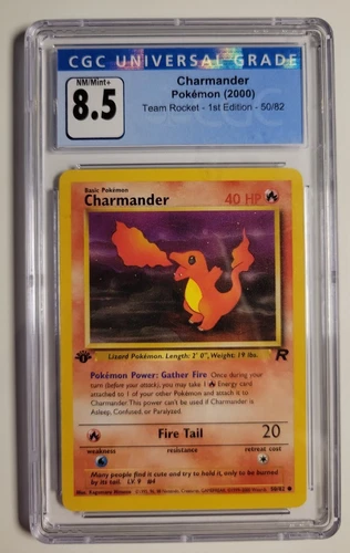 CGC 8.5 Charmander Team Rocket 1st Edition Common Pokemon 50/82 NM/Mint+