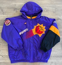 Vintage PHOENIX SUNS Apex One XL Hooded Puffer Jacket 90s Purple