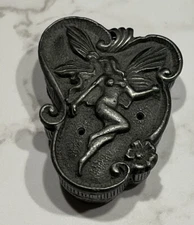 Vintage Torino Pewter FAIRY Set Brooch/Pin Trinket Box