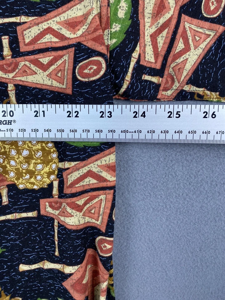 Рубашка Newport синяя с ананасом размер XL вырез 17 короткий рукав черная с принтом на пуговицах мужская - Изображение 2 из 4