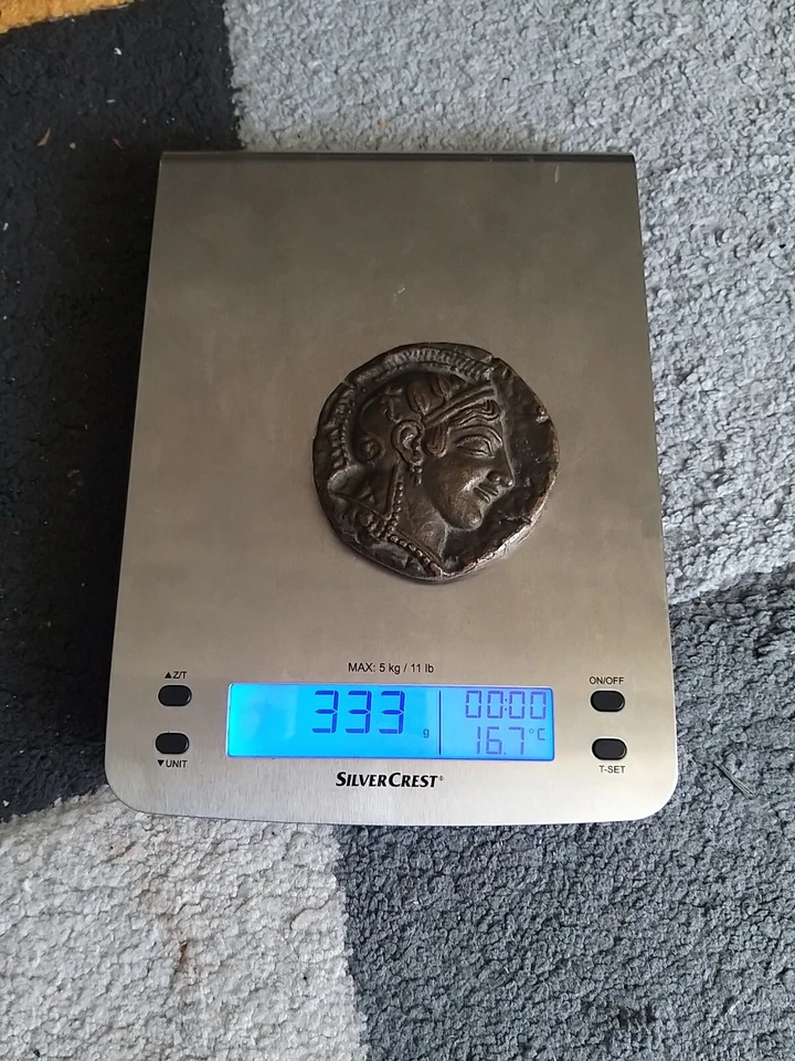 Grande Monnaie grecque Antique Athènes Tétradrachme à La Chouette Bronze  - Photo 4/4