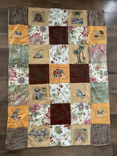 Handmade Decorative Quilt Patchwork Embroidered Wild African Safari Animals