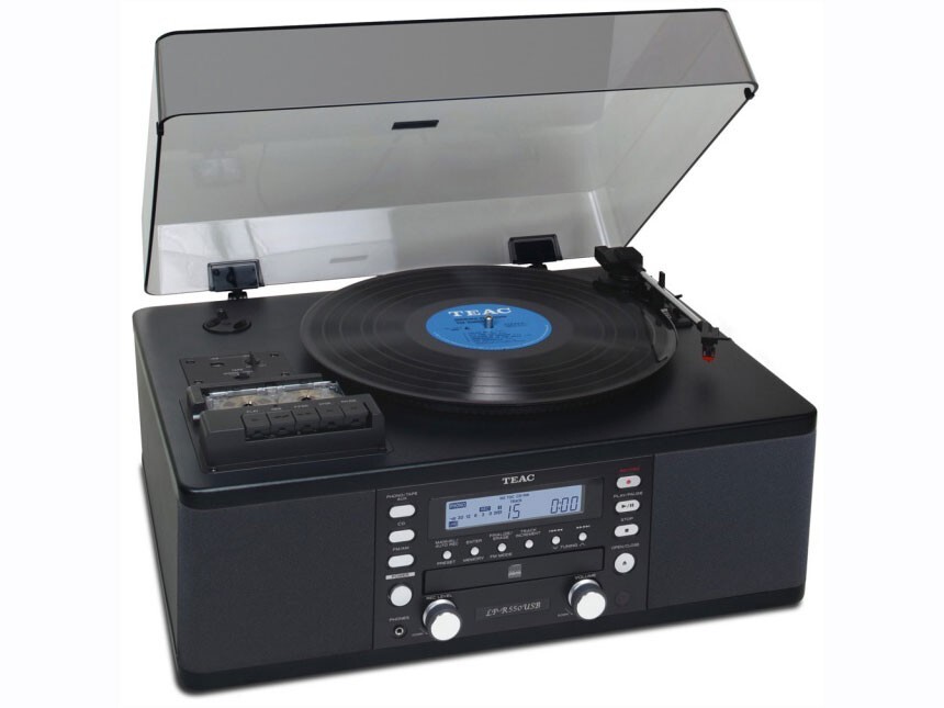 TEAC LP-R550USB-B CD Recorder with Turntable Cassette Player Black