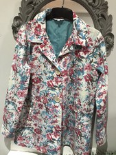 Ladies Tulchan Raincoat Mac Exc Cond Size 10. Florals In Blues And Pinks