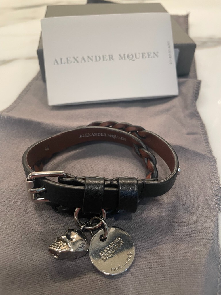 Alexander McQueen Double Wrap Braided Leather Bra… - image 1