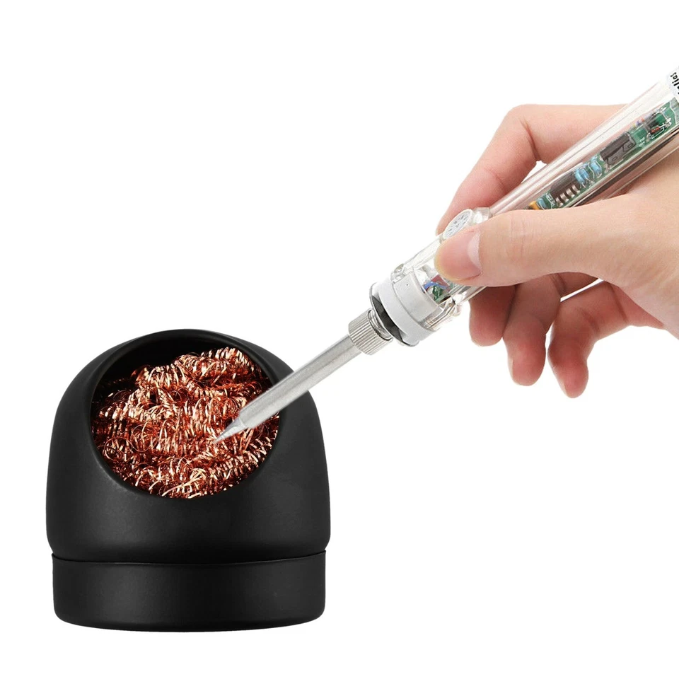 Soldering Iron Tip Cleaner with Copper Wire Ball & Metal Base Holder - Image 3 of 4