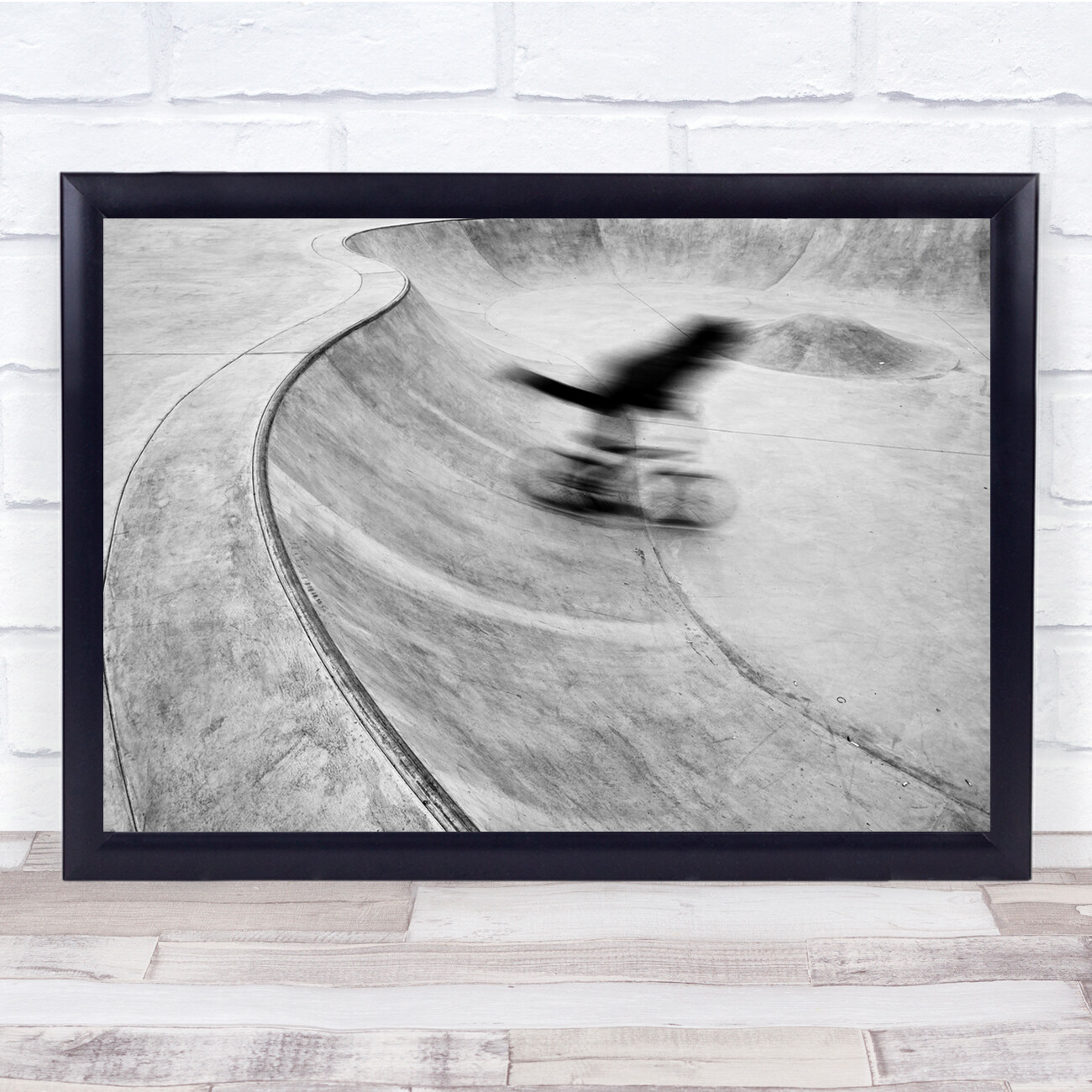 Black & White skate Motion Blur Blurry BMX Bike Bicycle Speed Quick Print