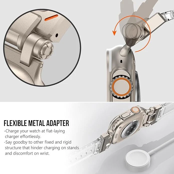 Estuche resistente de metal + correa de silicona para Apple Watch Ultra 3 49 mm 11 10 9 8 7 6 5 SE Foto 4 de 4