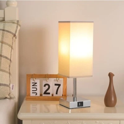 Lampada Da Tavolo E Studio In Ceramica Bianca Con Paralume In Stoffa - E27, H 55 X L 30 Cm - 3
