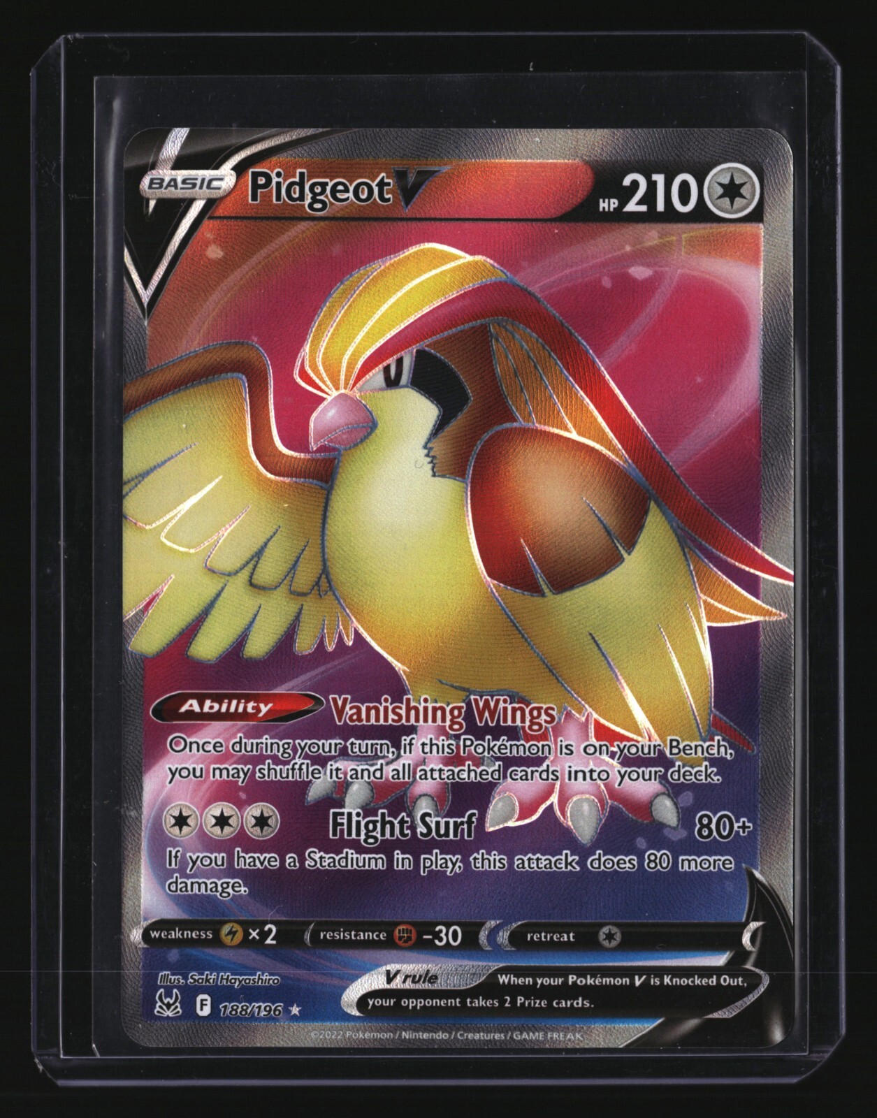 Pokemon PIDGEOT V 188/196 Full Art (Lost Origin) NM/Mint