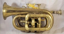 Antique Golden Finish Elegant Trumpet Pocket Decorative Mouthpiece Gift