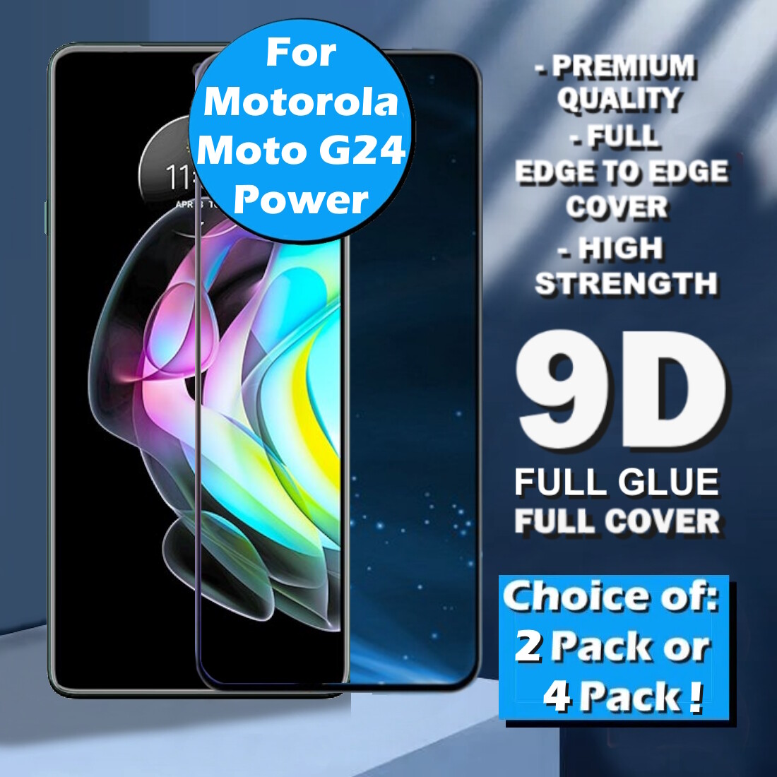 For Motorola Moto G24 Power Full Cover Tempered Glass Screen