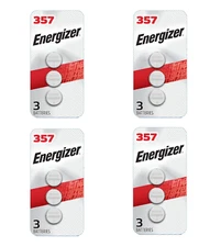 ENERGIZER 357 BATTERIES, 4 PACKS OF 3 BATTERIES *NEW