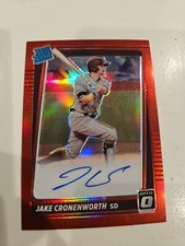 Jake Cronenworth 2021 Donruss Optic Rated Rookie RED ORANGE  PRIZM Auto #12/50
