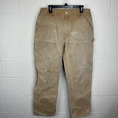 Vintage Carhartt Double Knee Carpenter Work Pants Mens 36x32