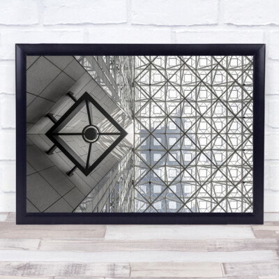 Symmetrischer Himmel Gebäude Glas Wachovia modernes Muster Gitter Wandkunstdruck