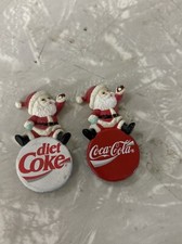Vintage Coca-Cola Diet Coke Santa Bottle Cap 3D Refrigerator Magnets 1993 2.25"