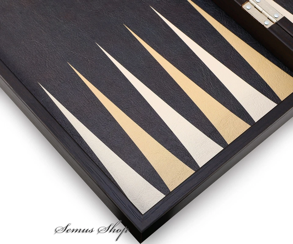 Luxe Tableau Game Backgammon Tavla XXL Classique Cuir Marron - Photo 4/4