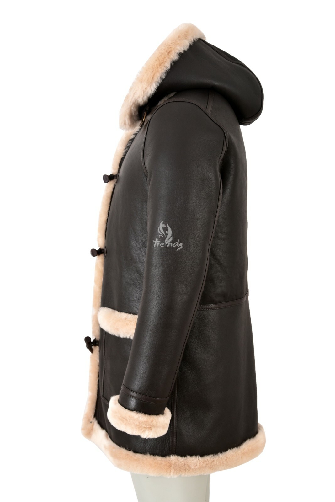 ALTRA Cappotto borsone da uomo pelle di pecora cappuccio in pelliccia 100% pelliccia shearling naturale cappotto con cappuccio lungo