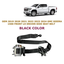 2019 20 21 22 23 2024 GMC Sierra 1500 front left side seat belt BLACK