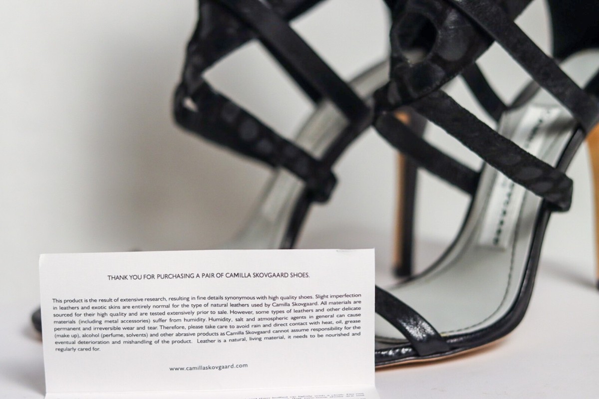 Camilla Skovgaard Black Animal Print Stiletto Heels | eBay Camilla Skovgaard black spiky heels main image 0