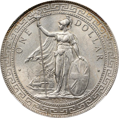 Great Britain: George V Trade Dollar 1925, NGC MS-63. London Mint. Lustrous!
