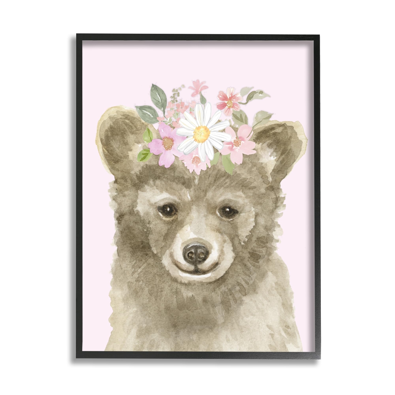 Floral Bear on Framed Giclee Art by Corinne Haig