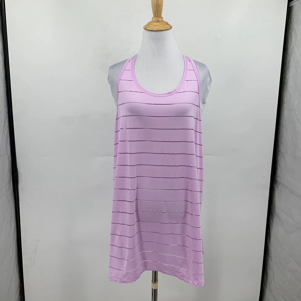Camiseta sin mangas Athleta para mujer XLT extra grande alta orquídea chi malla rayas espalda deportiva Foto 2 de 4