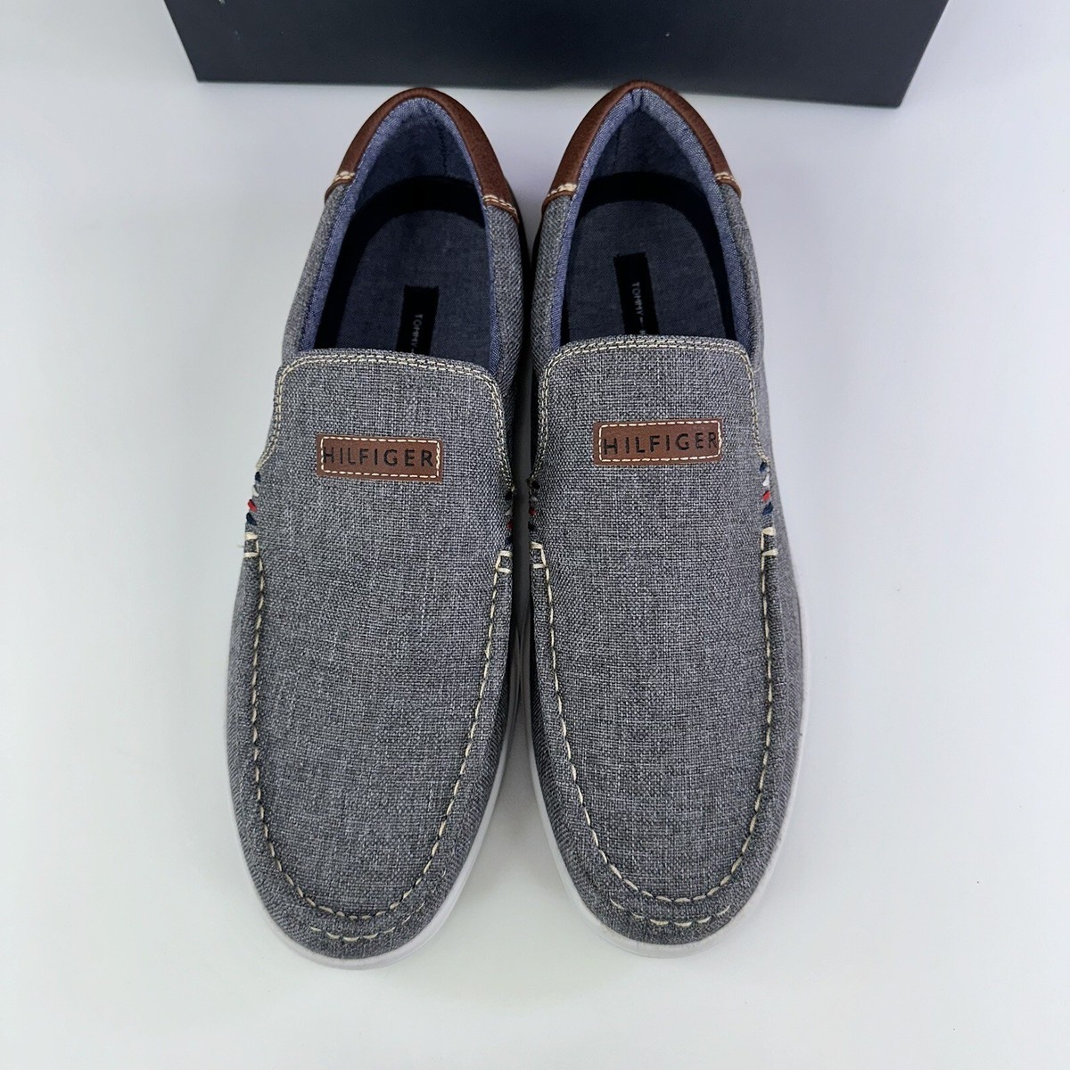 ??Tommy Hilfiger Mens Slip-On Carlid Linen Sneakers Amazon.com | Tommy Hilfiger Carlid Grey 12 D (M) | Fashion  main image 4