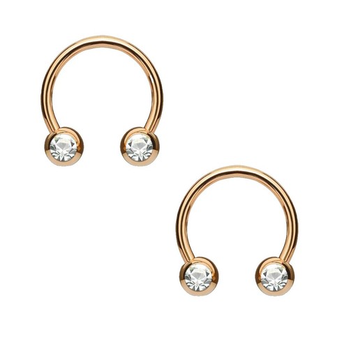 Threadless Push-In Faceted Ball Ends Horseshoe Circular Barbell - F-13 - Foto 9