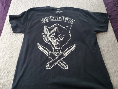 Wolf Knives Black XL Cotton Short Sleeve T-Shirt Graphic