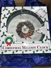 Feldstein & Assoc Musical Christmas Melody Clock XMAS-NEW Vintage Tested