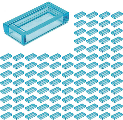 LEGO Transparent Light Blue 1x2 Tiles w/ Groove 100 PCS NEW City Creator Water