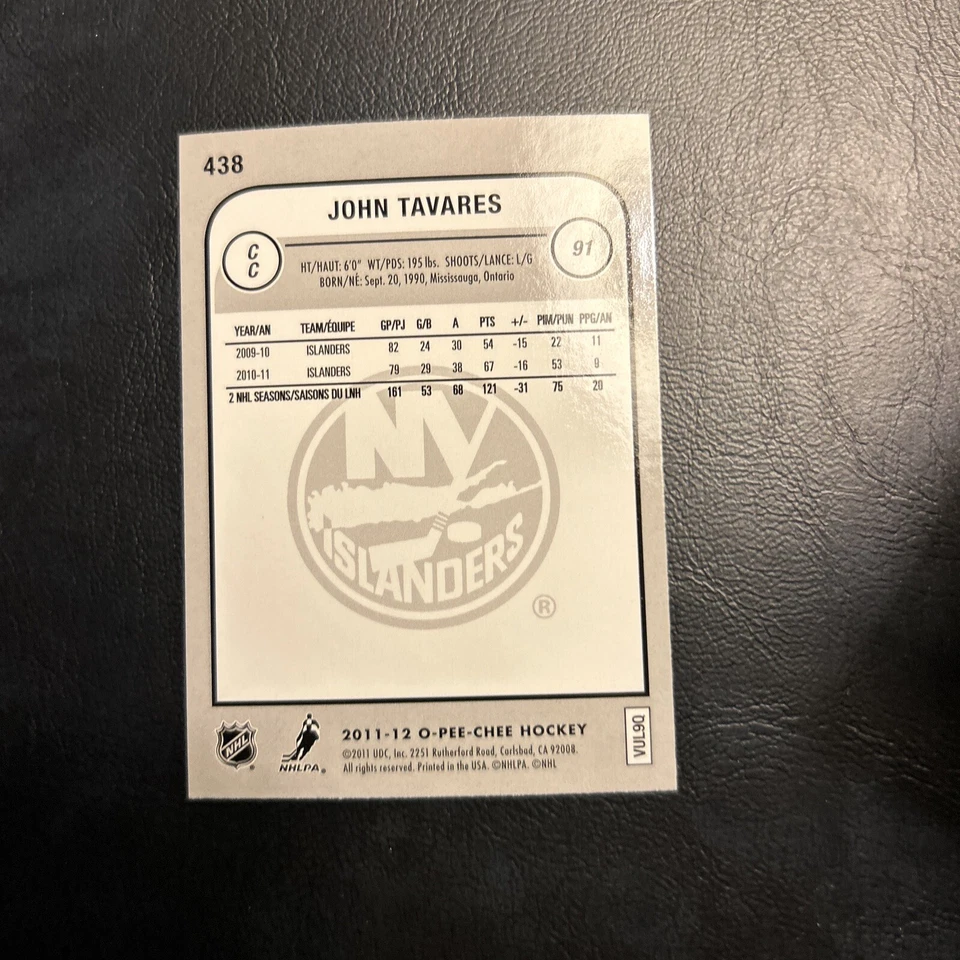 B98a O Pee Chee 2011/12 Rainbow #438 John Tavares New York Islanders - Image 3 of 3