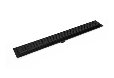 SereneDrains 304 SS Linear Matte Black Shower Drain Kit Broken Lane 16''-59''