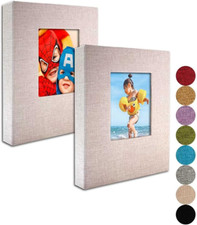 Small Photo Album 5X7   2 Pack, Each 26 Clear Pages Hold 52 Pictures. 5X7 Photo