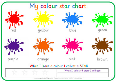 LEARN YOUR COLOURS CHART HOME LEARNING CHILDREN COLOUR CHART | eBay UK
