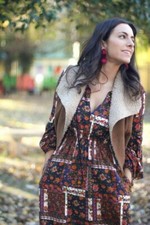 NWT ZARA LONG PATCHWORK DRESS ROUND NECK FEATURING V-NECK DETAIL 8445/444