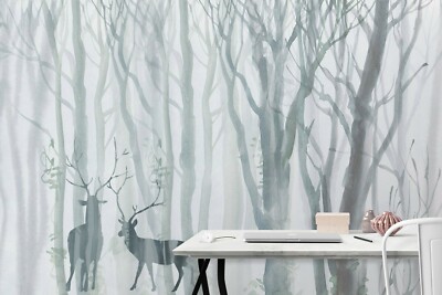 3D Forest Branches Elk 17341NA Wallpaper Wall Murals Removable Wallpaper Fay