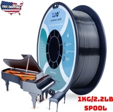 Silky PLA 3D Printer Filament – 1.75mm Metallic Shine, 1KG Spool, Silver Black