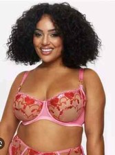 ANN SUMMERS HEART BOUQUET UNDERWIRED PINK RED NON PAD PLUNGE BRA SIZE 36D BNWT  