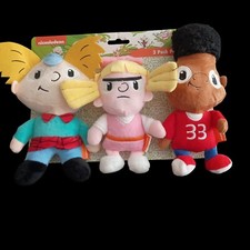 Figura de peluche para perros de 6" Nickelodeon 3 piezas HEY ARNOLD, Helga y Gerald