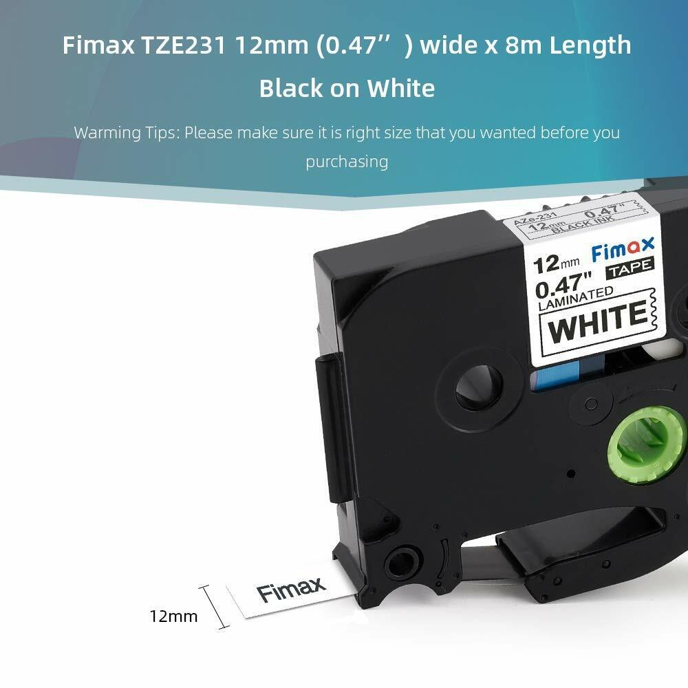 6PK TZe/TZ 231 131 731 Label Tape 12mm Compatible Brother P 6PK TZe/TZ 231 131 731 Label Tape 12mm Compatible Brother P