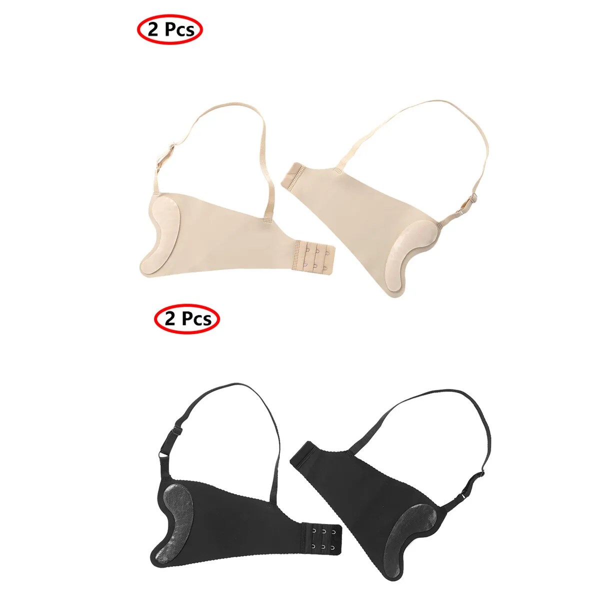 2pcs/set Ladies' Anti-slip Bra Strap & Invisible Silicone Bra Pads