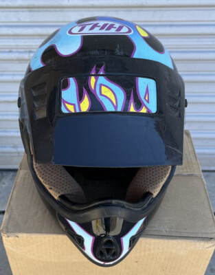 ヘルメット 新品 YAMAHA SNELL M90 フルフェイスヘルメット M Vtg Snell M90 Motocross MX Motorcycle Helmet Full Face Black