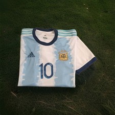 Adidas Messi Argentina home Soccer Jersey #10 Size Large AFA