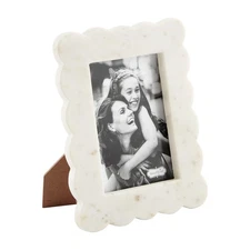 Mud Pie Scalloped Marble Frame, Small, 4x6,Other Home D√©cor