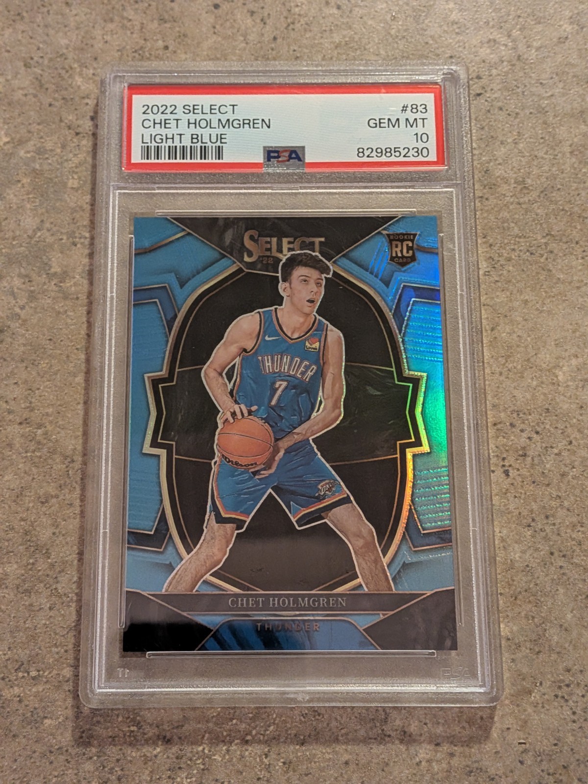 CHET HOLMGREN 2022-23 SELECT CONCOURSE ROOKIE LIGHT BLUE RC /299 PSA 10
