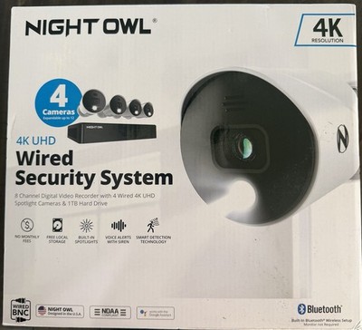 Night Owl UHD 1TB HDD 8 Channel 4K Bluetooth Camera System White WM-BTD881-4LSA